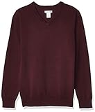 Amazon Essentials Boys Uniform V-Neck Sweater pullover-sweaters, Wine Tasting, Larg