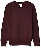 Amazon Essentials Boys Uniform V-Neck Sweater pullover-sweaters, Wine Tasting, Larg