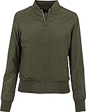 Urban Classics TB1217 Damen Jacke Ladies Light Bomber Jacket, Grün (Olive 176), 38 (Herstellergröße: M)