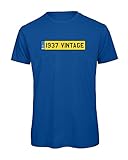 Street Decals 1937 Vintage Nummernschild Geburtstag Grafik 100% Bio Very T-Shirt in Geschenkbox - Perfektes Weihnachts- / Geburtstagsgeschenk, königsblau, S