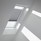 VELUX Original Plissee (FHL), Silberne Seitenschienen, Y85, Grau/FHL Y85 1282S