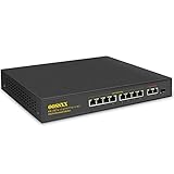 8 Port Gigabit PoE Switch, 2 Uplink 1 SFP Port, 150 W Volle1000 Mbit/s Unmanaged POE Netzwerk Switches, Integrierte Stromversorgung, Lüfterloses, robustes Metall, Verkehrsoptimierung, Plug Play