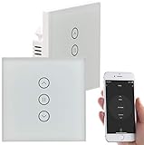 Luminea Home Control WLAN Rolladenschalter: 2er-Set Rollladen-Touch-Unterputz-Steuerung, App & Sprachsteuerung (Jalousien Schalter)