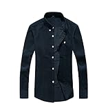 Hemd Herren Regular Fit Einfarbig Cord Hemd Herren Einfachheit Mode Langarm Shirt Herren Komfortabel Sanft Nicht-Eisen Hemd Herren Kent Kragen Knopfleiste Lassig Shirt H