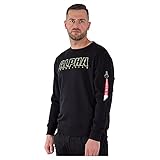 ALPHA INDUSTRIES Herren Alpha Embroidery Sweater Sweatshirt, Negro, M