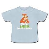 Spreadshirt Personalisierbar Großer Bruder Mit Name Fuchs Personalisiert Geschenk Baby Bio-T-Shirt mit Rundhals, 3-6 Monate, Hellb