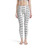Magiböes Damen Leistung Yoga Leggings Vintage Fische Workout Yoga Leggings White M