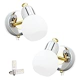 MantoLite 2PCS Moderne Globe Glas Wandleuchten Mit Schalter Nachtleselampen Im Nordischen Macaron-Stil Für Kinder Schlafzimmer Nachtflur LED Wandleuchte (Chrom, 5W E14 LED Lampen Enthalten)