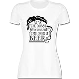 Weihnachten & Silvester Geschenke Party Deko - Its The Most Wonderful time for a Beer Vintage - XL - Weiß - Weihnachten - L191 - Tailliertes Tshirt für Damen und Frauen T-S