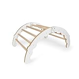 MAMOI Triangle Gym Dreieck mit Rutsche Kletter Wippe Holz Natürliche Materialien | Quadro Klettergerüst Rutsche aus Kiefernholz | Indoor und Outdoor | 100% ECO | Made in EU