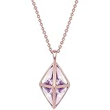 Nobel SCHMUCK Lange Kette Rosegold Kristalle aus Österreich Geometrisch Ok