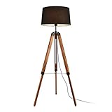 lux.pro Stehleuchte 'Lagos' 144cm E27 max. 60W Stehlampe Standleuchte Stand Lampe Tripod Metall Holz Schw