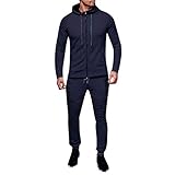 DRESCOKLJ Herren Jogginghosen Set Zip Jogginganzug Cardigan Trainingsanzug Freizeit Kapuzenjacke und Sporthose Hoodie-Sporthose S