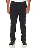 Wrangler Mens Texas Slim Jeans, Black Jack, 32W / 32L