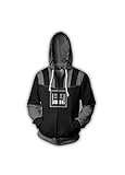 Memory meteor Star Wars 9 Jacke,Star Wars Hoodie Jungen Pullover 3D Strickjacke Hoodie Cosplay Anime,Black,XXXXL