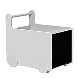 HOMCOM 2-in-1 Lauflernwagen Aufbewahrungsbox Baby Lauflernhilfe Spielzeugkiste mit Räder Griff Bücherkiste Aufbewahrungskorb für 1-4 Jahre Kinder Spielzimmer MDF-Platte Grau 47 x 35 x 45,5