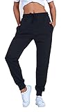 Björn Swensen Jogginghose Damen Baumwolle Jogging Hose Frauen Sporthose lang Freizeithose Trainingshose Mädchen Jogger Slim Fit BS-3402 Anthrazit M