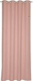 ESPRIT Ösen Vorhang rosa Blickdicht • Gardinen Vorhang 2er Set • Ösenschal 140 x 250 cm Harp • 100% Poly