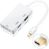 AMANKA 3in1 Display Port zu VGA HDMI DVI Adapter Konverter(Thunderbolt auf HDMI VGA) Kabel für Apple MacBook Microsoft Lenovo Thinkpad Carbon Touch Helix usw