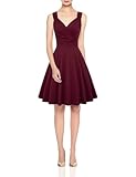 50s Kleider Rockabilly Vintage Retro Kleid cocktailkleider dunkelburgundy a Linie Kleider CL107-1 L