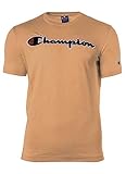 Champion Herren T-Shirt - Crew Neck, Rundhals, Cotton, großes Logo, einfarbig Beige XXL