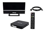 Sky Vision VT-96 ​DVB-T2 Receiver inkl. 3 Monate gratis Freenet TV (Private Sender in HD), IR-Sensor, PVR Ready, Full-HD, HDMI, USB 2.0, 12V tauglich, 2m HDMI Kabel und DVB-T2 Zimmerantenne, Schw