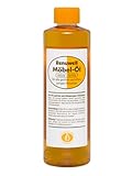 1 Flasche mit 500 ml Renuwell Möbel-Öl für alle geölten und offenporigen Holzarten/Farbe: natura-farb