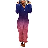 Plüsch Onesie Overall Damen Jumpsuit Einteiler Sleepwear Erwachsene Hoodie Pyjama Cosplay Tier Jumpsuit Ganzkörperanzug Plüsch Overall Pyjama Hausanzug