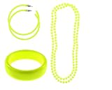 Zac's Alter Ego® Plastic Jewellery Set for Fancy Dress 80s/Pop/Clubbers Hen D