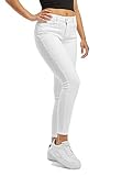 PIECES Damen Pcdelly Skn Mw Cr Brwh-ba/Noos Bc Jeans, Bright White, S EU
