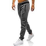 GODKS Jogginghose Herren Hose Baumwolle Jogger Sportswear Hosen Fitness Sporthose Trainingshose Einfarbig Freizeithose Streetwear Stretch Hose Jogginghose mit Taschen Slim Fit Sweatp