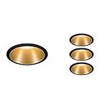 Paulmann Cole Deckenspots 1er-Set Schwarz/Gold + LED Einbauleuchte Cole rund incl. 3x6,5 Watt dimmb