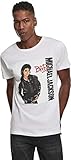 MERCHCODE Herren Michael Jackson Bad T-Shirt White L