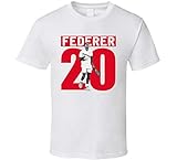 N/Y Roger Federer 20 Wins Australian Open Grand Slam Tennis Fan T-Shirt, Weiß Gr. XL, Schw