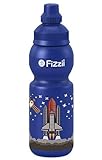 Fizzii Kinder- und Freizeittrinkflasche 330 ml (auslaufsicher bei Kohlensäure, schadstofffrei, spülmaschinenfest, Motiv: Mini Weltraum)