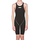 arena Mädchen Badeanzug Wettkampfanzug Powerskin ST 2.0 (Perfekte Kompression, Minimierter Wasserwiderstand), Black (50), 152