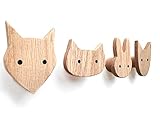 PLT Wandhaken für Kinder aus Holz, Tiere, Kinderzimmer, Fuchs, Hase, Hund, Katze, Deko, Kleiderhaken, Garderobenhaken, Garderobe, Scandi-Style, Geschenk