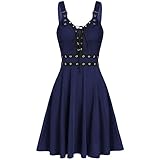 NP Frauen cool unregelmäßiger Saum ärmelloses Camisole Minikleid Punk