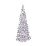 Allegorly Künstlicher Weihnachtsbaum Geschmückter Mini Weihnachtsbaum mit Beleuchtung klein Künstlicher Tannenbaum mit LED Beleuchtung Weiss Tannenbaum Weiß Christbaum Dekob