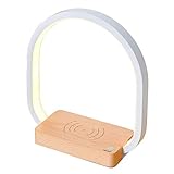 JISKGH LED Tisch Leuchte Schreibtisch Lampe Modernes Kabelloses Laden DrüCken Steuerung Dimmbares Nacht Licht Am Bett für Kinderzimmer Haus R