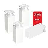 LouMaxx Möbelfüße verstellbar eckig– 4er Set 40x40x100mm in Weiß inkl. Befestigungsplatte – Füße für Möbel aus Aluminium – Hochwertige Schrankfüsse für individuelle DIY-Möb