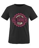 Comedy Shirts - Aprés Ski Team - Val Thorens V1 - Mädchen T-Shirt - Schwarz/Beige-Fuchsia Gr. 110/116