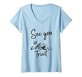 Damen Wir sehen uns in Trient Wandern Italien Urlaub Ski T-Shirt mit V