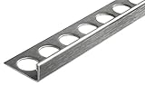 Fuchs Design Fliesenschiene Premium 10 mm Winkelprofil aus V2A Edelstahl in gebürstet modernes Fliesenprofil Edelstahlschiene 10 x 2,5