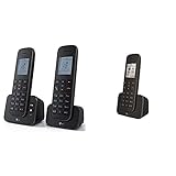 Telekom Sinus A207 Duo Schnurlostelefon mit AB schwarz - analoges DECT Telefon mit Anrufbeantworter und zusätzlichem Mobilteil, Blauer Engel & Sinus 207 Schnurlostelefon DECT analog, schw