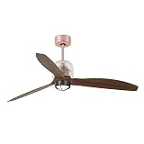 Faro Barcelona 33399DWP-10- DECO FAN LED Deckenventilator Kupfer/Holz mit DC-Motor SMART (Empfänger Smart 34150 nicht im Lieferumfang enthalten)