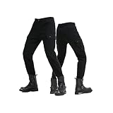 YXYECEIPENO-Motorcycle pants Herren Gerade Beinmotorradhose Motorradreithosen Zipper-Design. Verhindern, Dass Dichtungen Abfallen Vier Jahreszeiten Abenteuer Sporthose (Color : Black A, Size : L)
