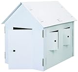 Kreul 39105 - Joypac Bastelkarton Spielhaus, XXL, ca. 120 x 80 x 110 cm groß, aus stabiler weißer Pappe, zum bemalen, bekleben und dekorieren, ideal fü