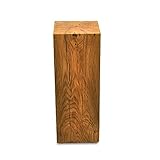 ms factory Holzblock Eiche Massiv - Handgefertigter Holzklotz - Rustikale Holzsäule - Beistelltisch Hocker Dekosäule - 15 x 15 x 50