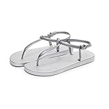 NISHIWOD Hausschuhe Pantoletten Slipper Damen Herren Frauen Flip Flops Hausschuhe Outdoor Fashion Bling Damen Slides Strand Alias ​​Eva PVC Bequem Consise 9 Silb